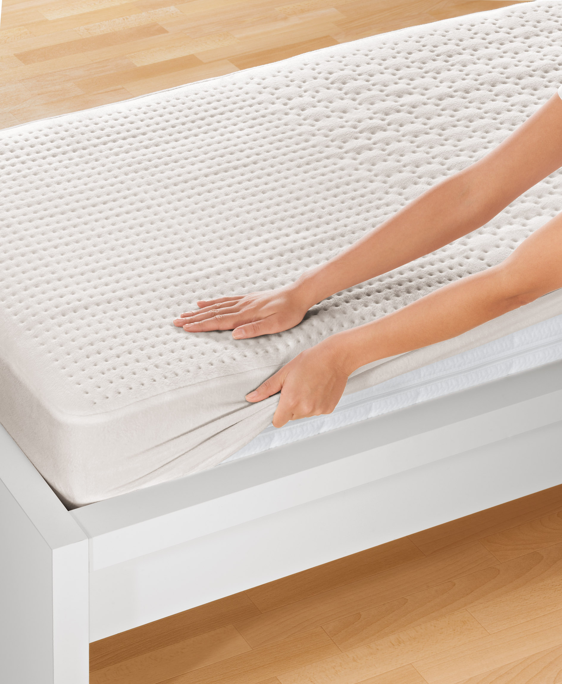 (200x100cm) UB 100 Spann-Wärmeunterbett Elektrische Flausch Heizdecke mit 9 Modi   Timer (37500) - Weiss