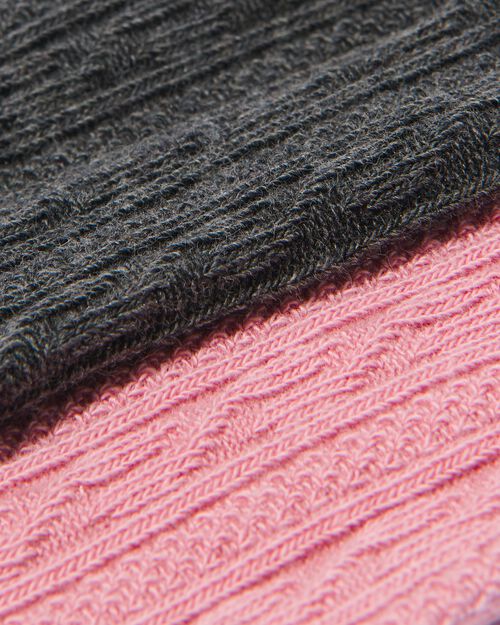 2 collants épais enfant avec coton rose pâle