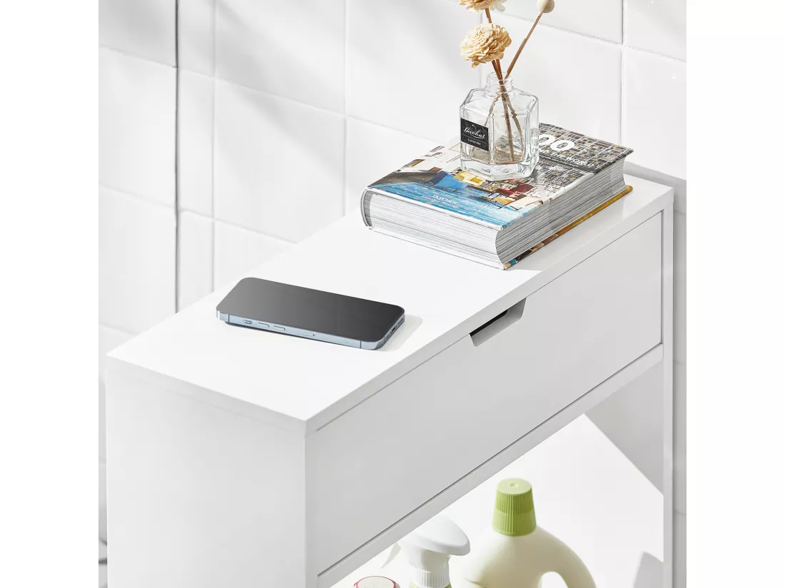 Support Papier Toilette, Armoire Toilettes Wc Armoire De Salle De Bain Sur Pied En Bois, BZr48-w