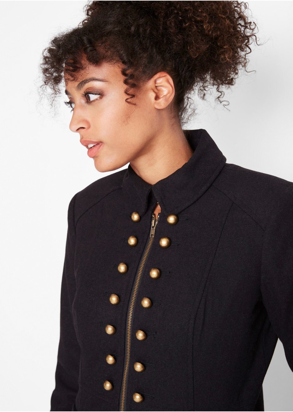 Manteau style militaire avec teneur en laine
