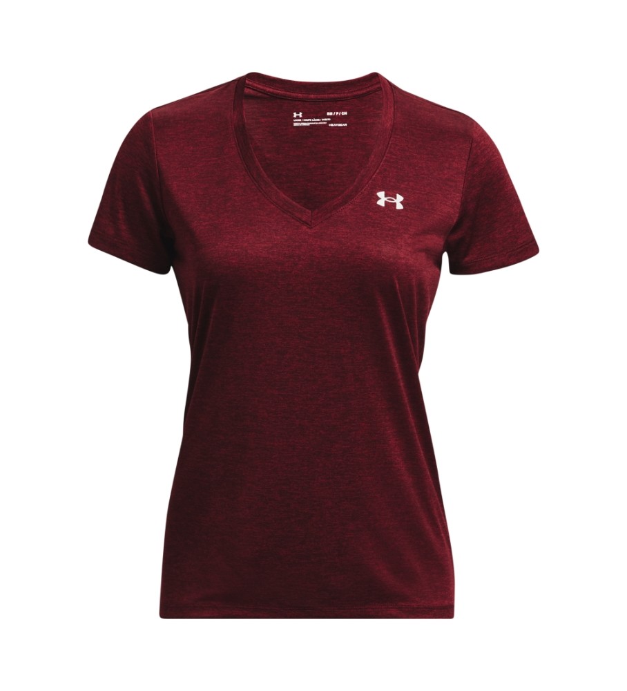 Camiseta Under Armour UA Tech com decote em V, cor bordô