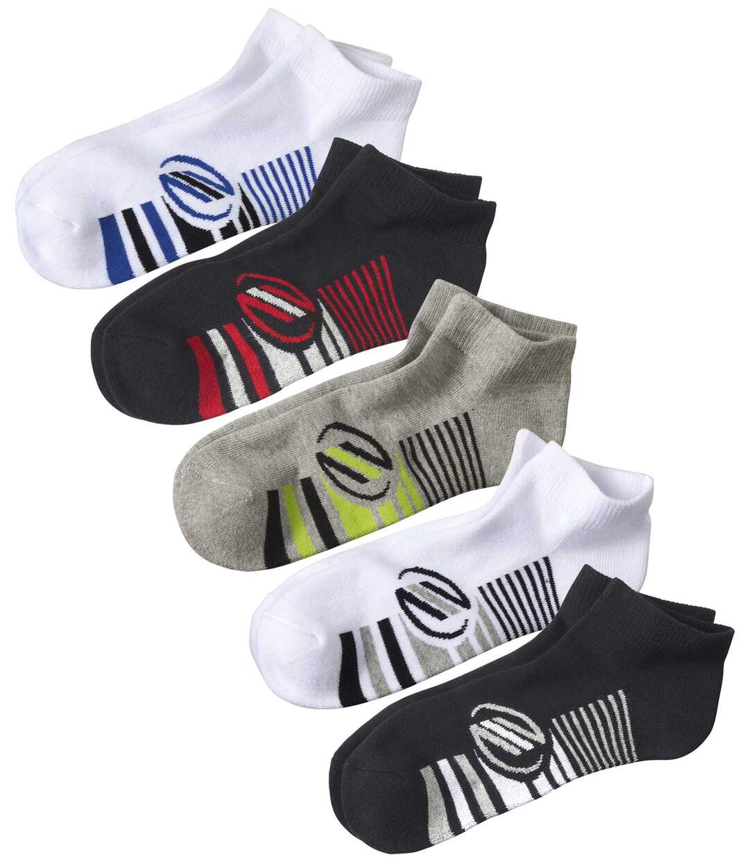 Lot de 5 Paires de Socquettes Sport Fantaisie