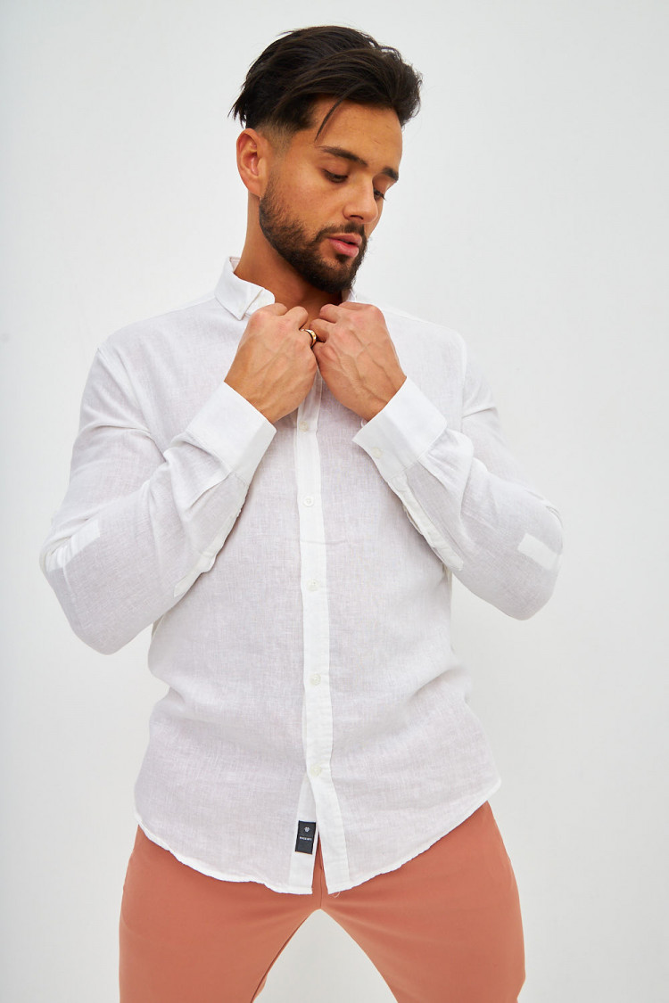 Chemise en lin blanche manches longues