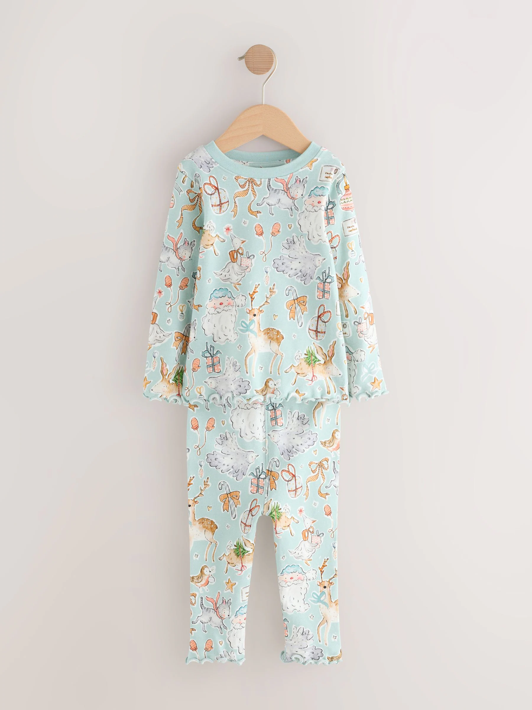 Blauwe gans Print - Kerstpyjama (9 mnd-16 jr)