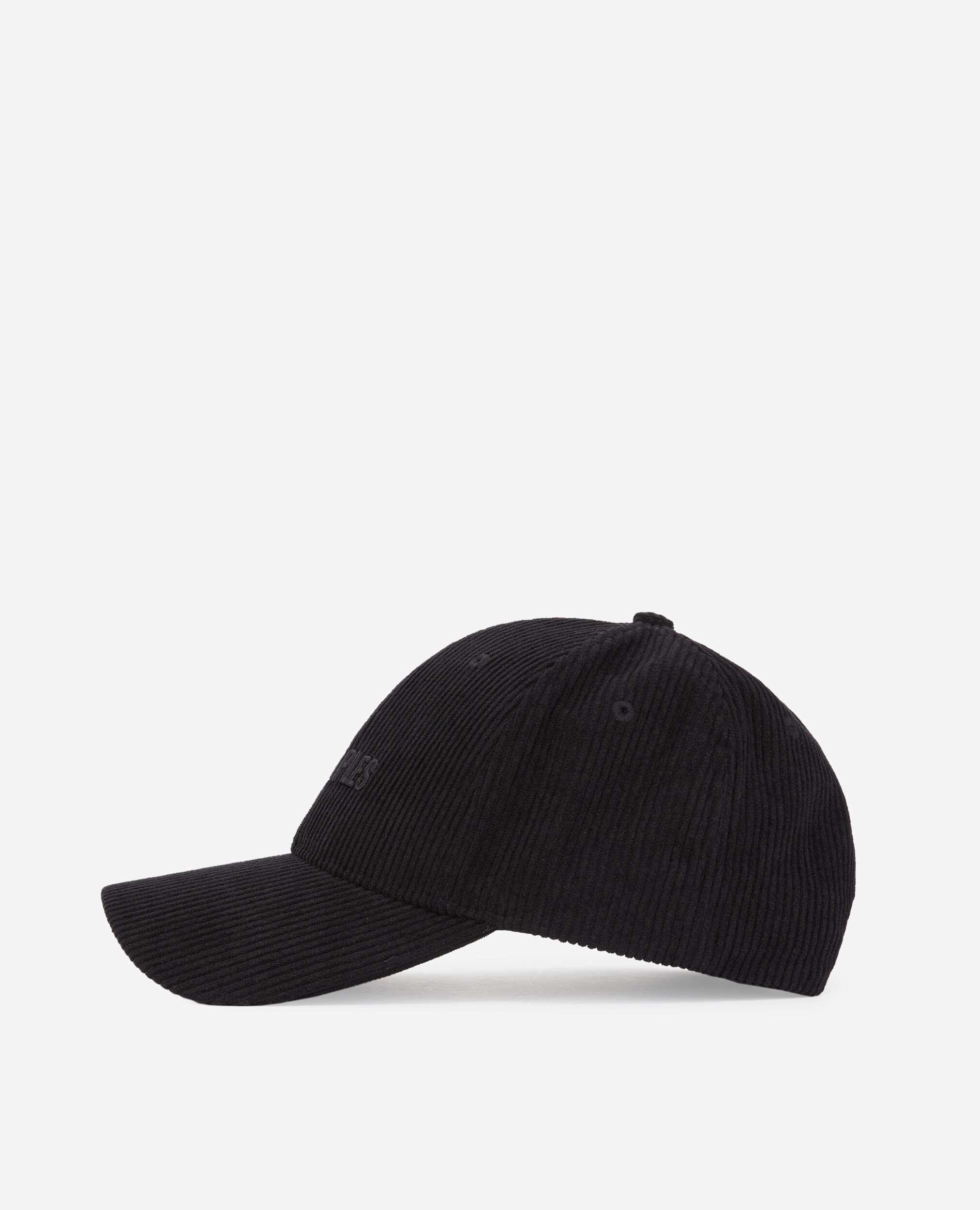 Casquette noire en velours côtelé