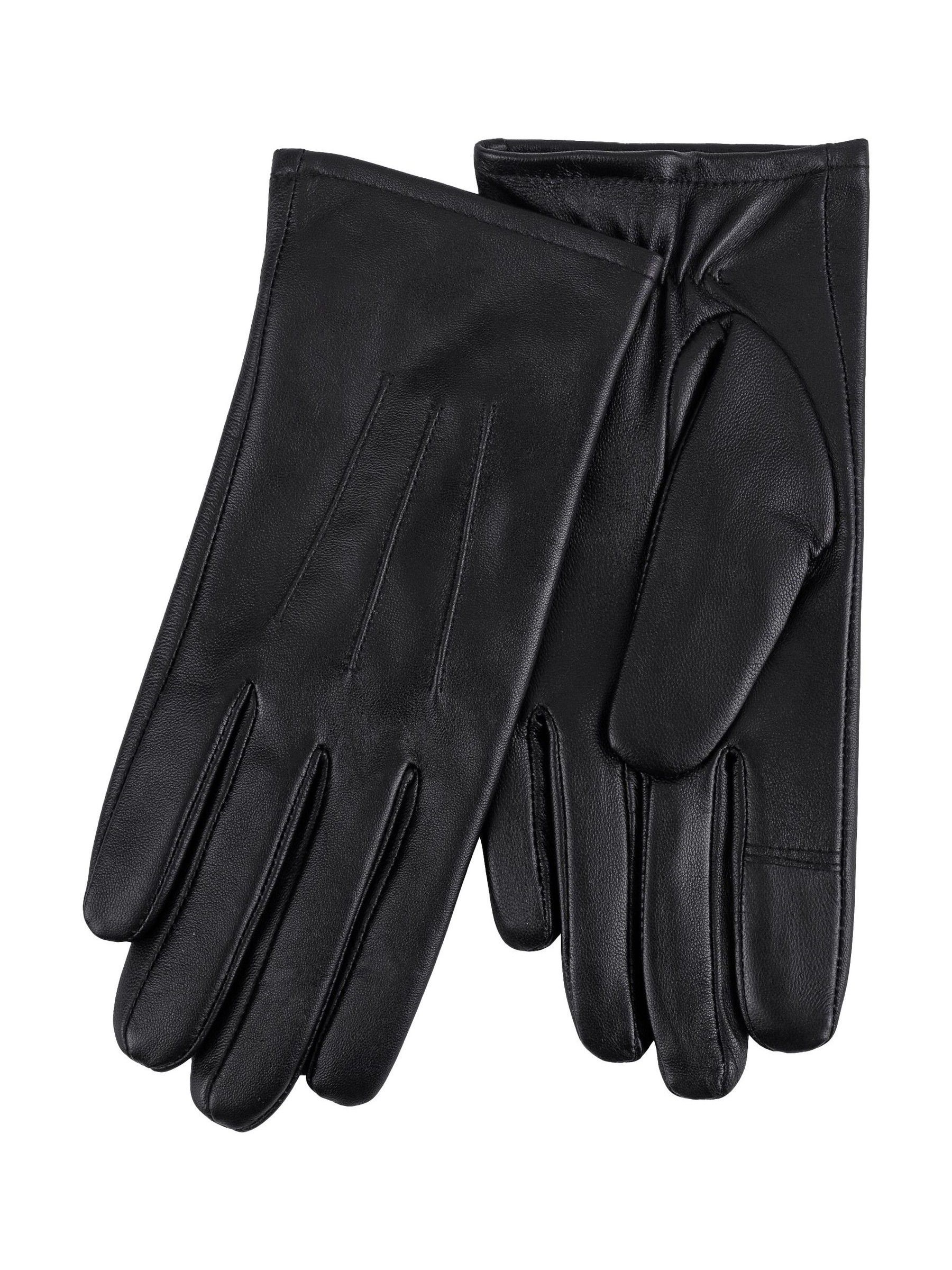 Zwart - Shopper 3 Point Smartouch winterleren handschoenen