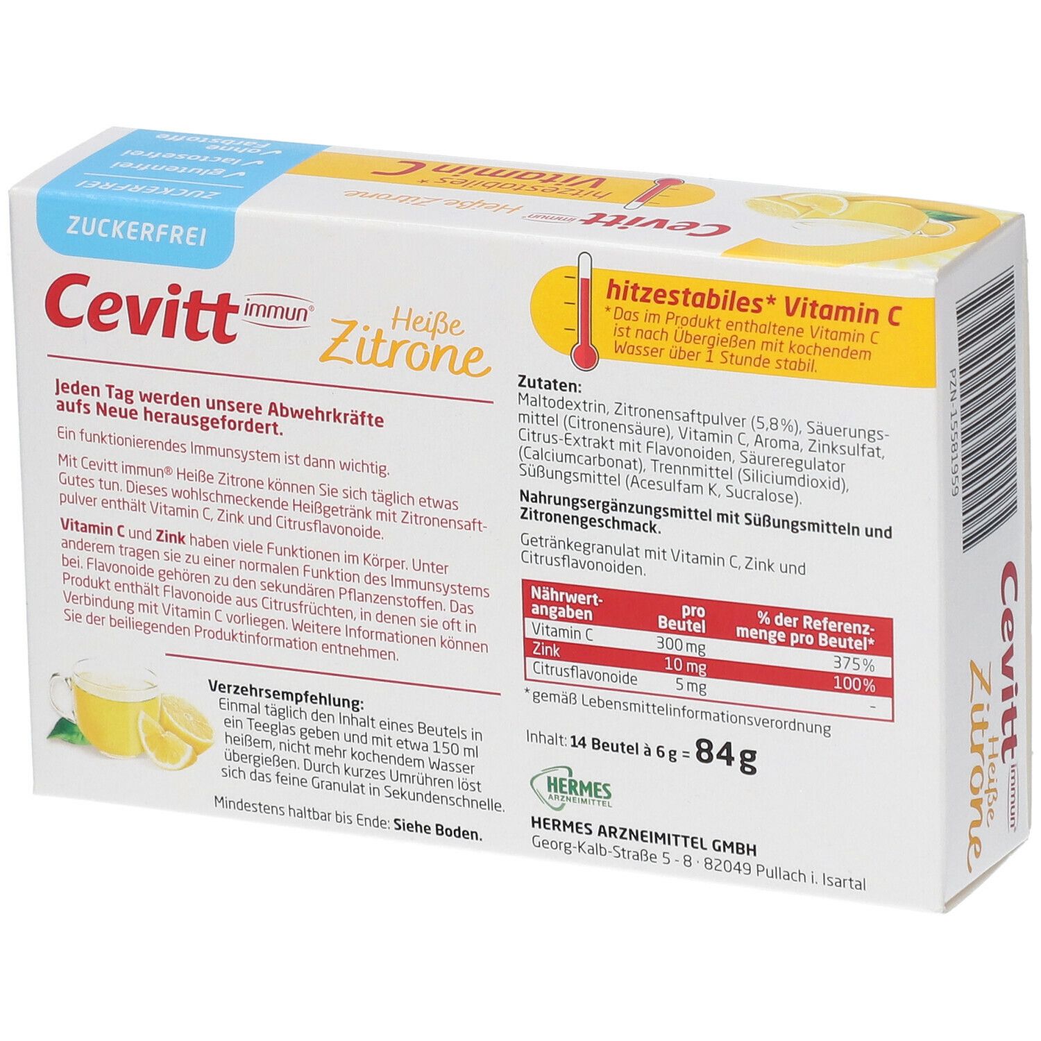 Cevitt immun Heiße Zitrone zuckerfrei