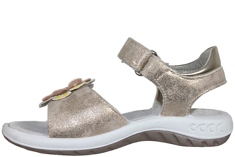 IMAC SANDAL I GULD PLATIN  MED BLOMST