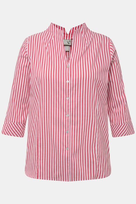 Bluse, Streifen, Kelchkragen, 3/4-Arm