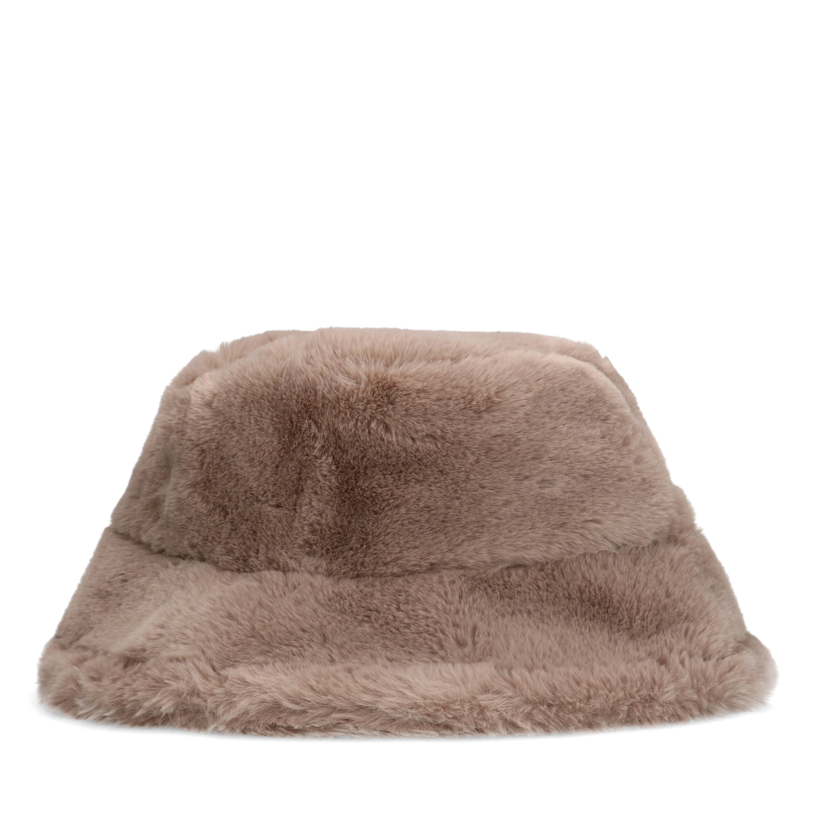 Taupe hoed van faux fur
