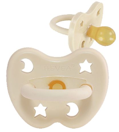 Hevea Schnuller - 0-3 mt. - Naturgummi - White m. Mond/Sternen