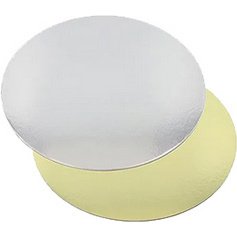 Plat à gâteau en carton rond, or/argent - Lot de 25