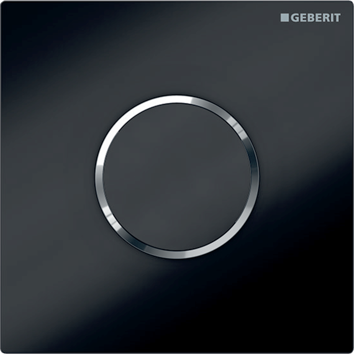 Geberit type 10 urinoir bedieningsplaat met batterijvoeding zwart/glans chroom