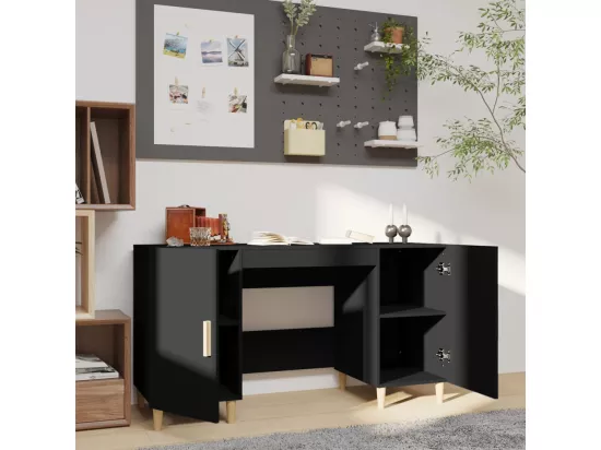 Bureau Noir 140x50x75 cm Bois d'ingénierie