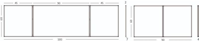 Smit Visual - Meervlaksbord - Inklapbaar - Whiteboard - Emaille - 60x90 cm