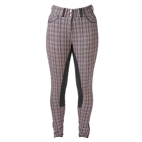 Calças de montaria Frayer femininas, cinza/rosa
