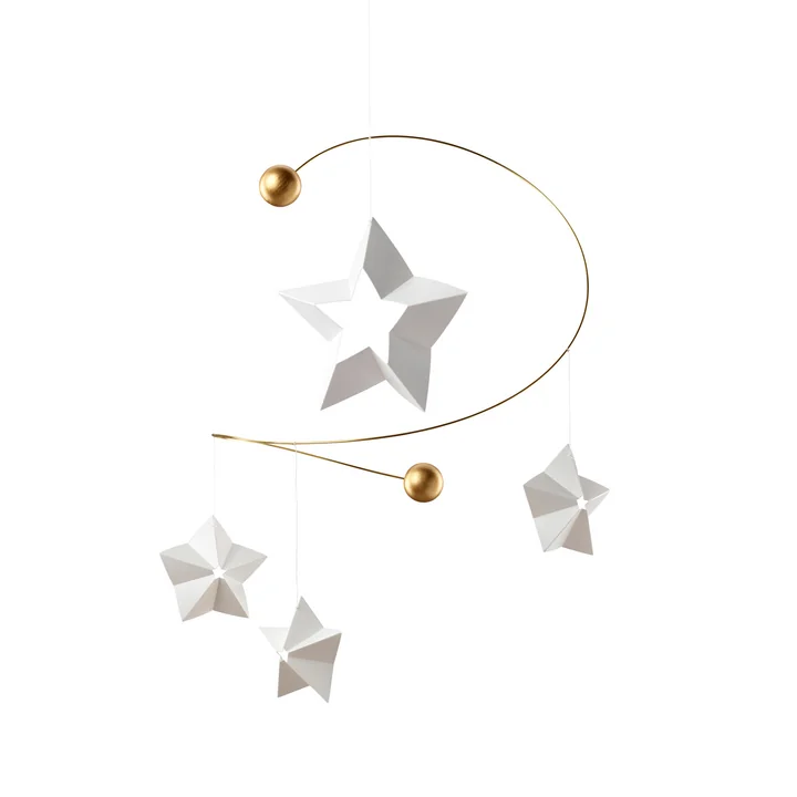 Flensted Mobiles - Starry Night Mobile 4, weiss / gold