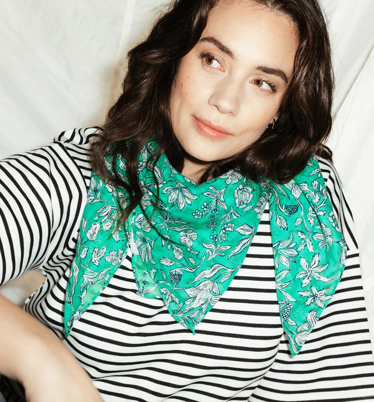 Foulard carré imprimé Femme - Imprimé vert