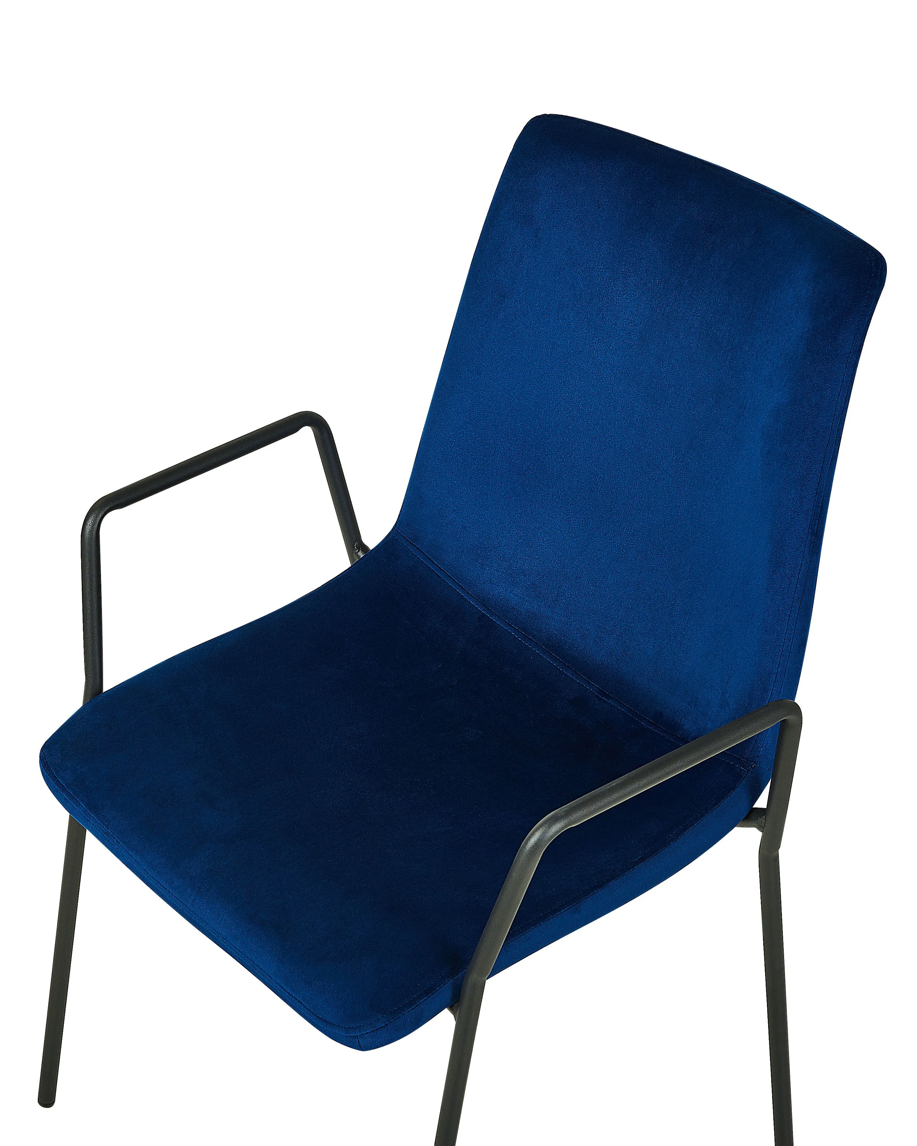 Set van 2 eetkamerstoelen JEFFERSON Fluweel Donkerblauw