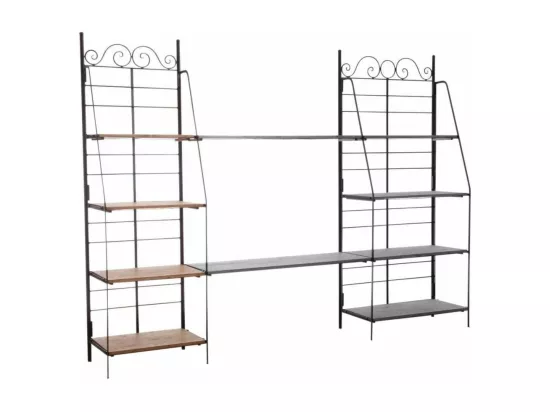 Etagère en métal et bois pliante
