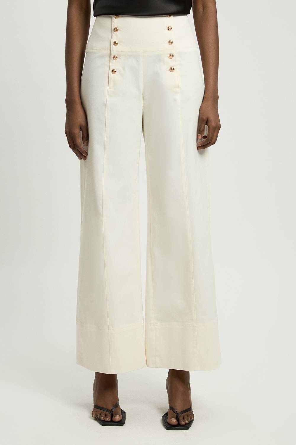 KarenMillen Pantalon Tailleur Petite En Coton À Détails De Boutons