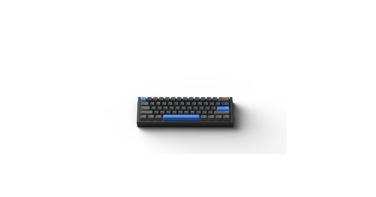 IqunixEZ60 Magnetic Switch Gaming HE Keyboard, gaming toetsenbord  (Zwart/blauw, US lay-out, US-International, Gateron Magnetic Jade Gaming, 60%, RGB, Double Shot PBT Keycaps)