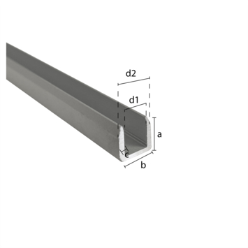 U-profiel aluminium mat zilver 22,5x22x2600x1.8mm