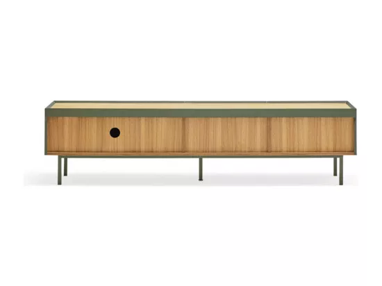 Arista - Meuble TV en bois 1 porte 2 tiroirs L180cm : Couleur - Vert amande