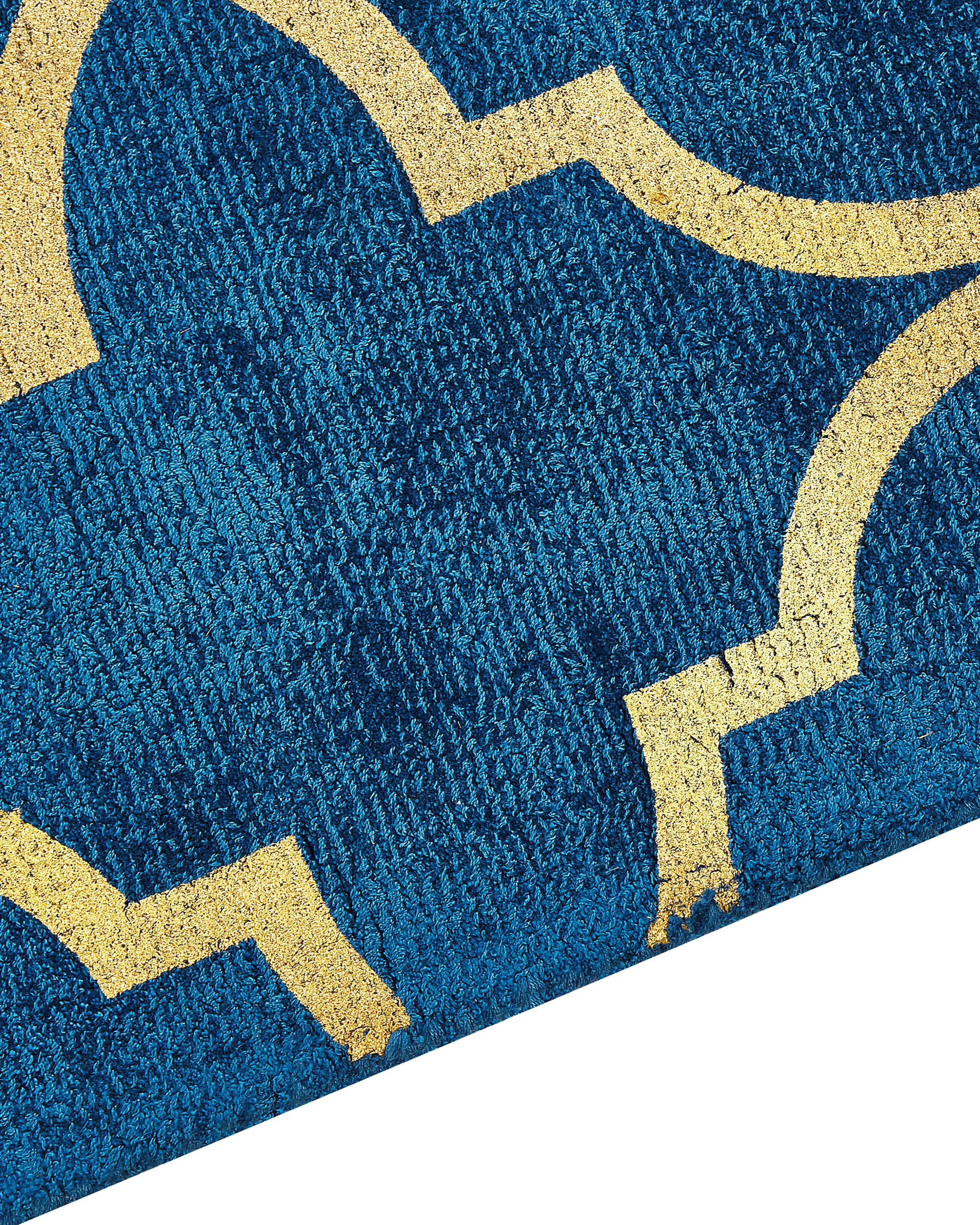 Vloerkleed YELKI Blauw 160 x 230 cm Viscose