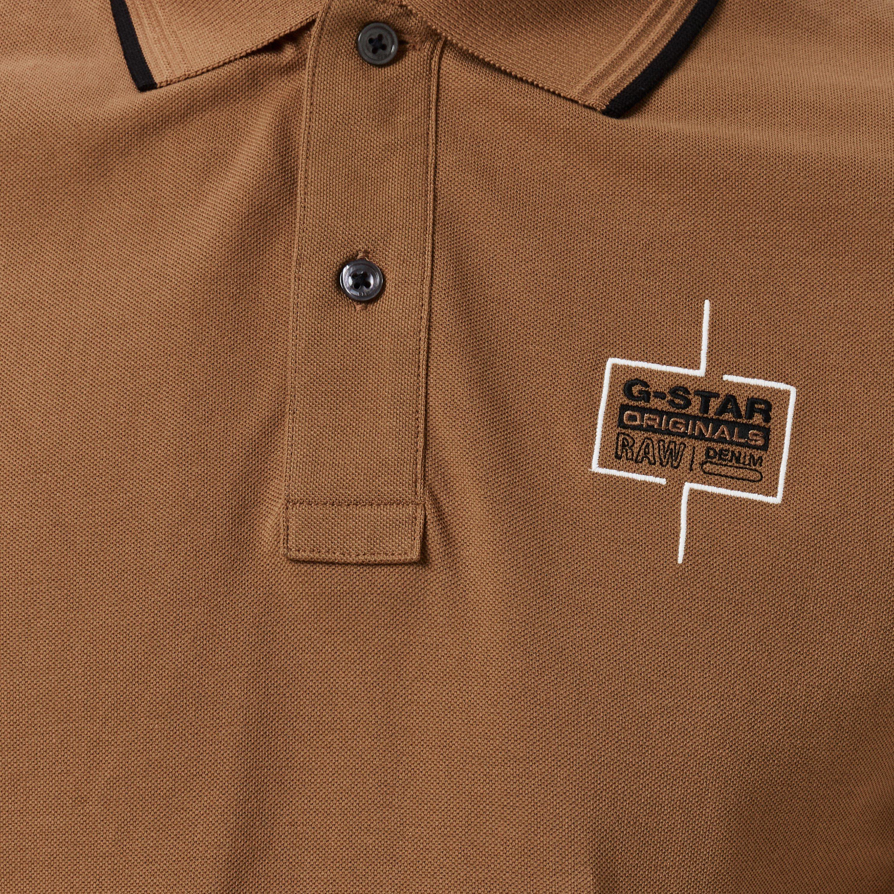 G Star Chest Logo Striped Polo