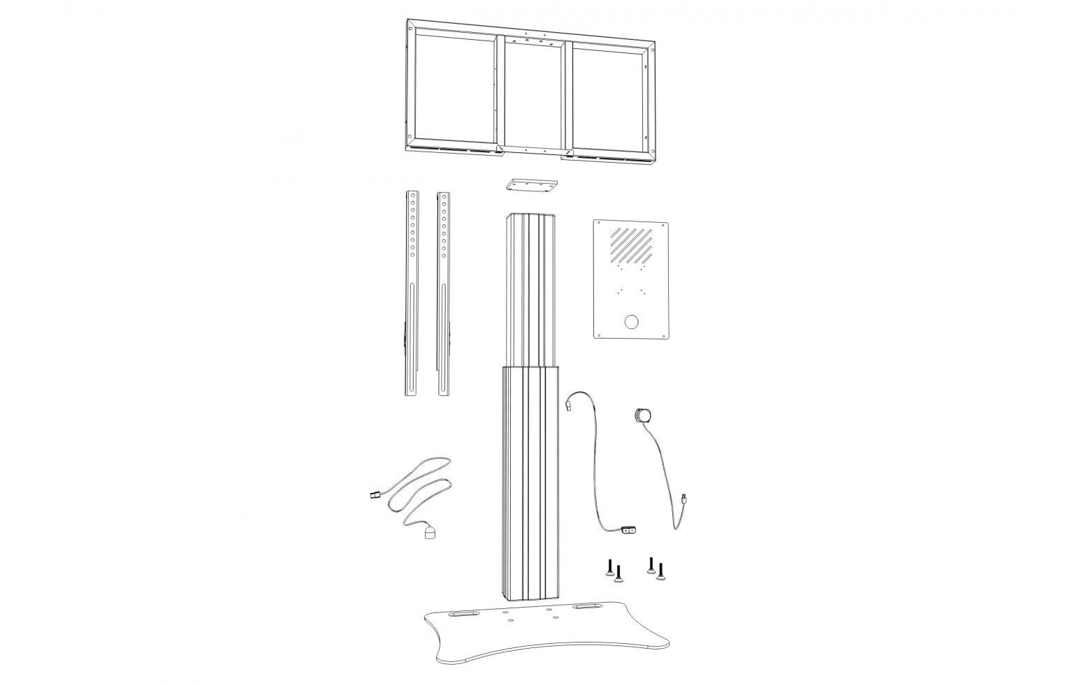 Elektrischer Standfuss Expert Adjust 4286PB - 90 cm Schwarz<br>Elektrisch höhenverstellbarer Display-Ständer Adjust-4286PB - 90 cm