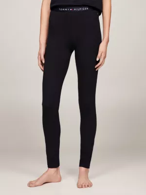 Calça legging comprida com cós elástico e logo