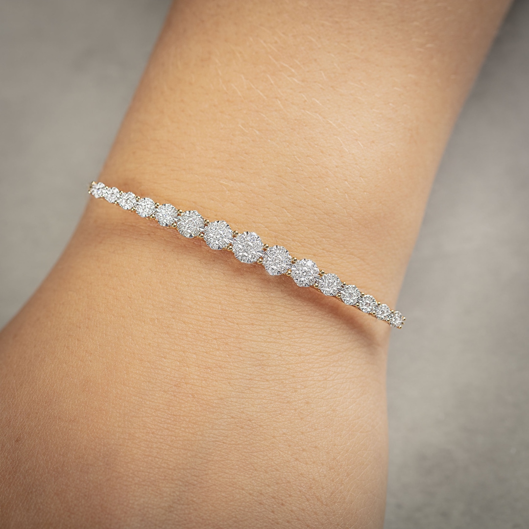 1.01 Karat Diamantarmband 750/18 K Gelbgold