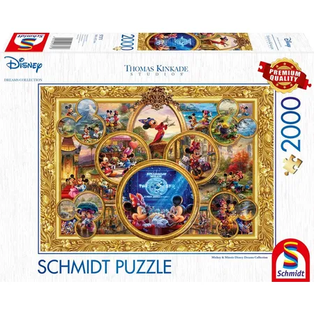 Schmidt Spiele Puzzle - Disney Dreams Collections, Mickey & Minnie, Dream Collage II, 2000 Teile