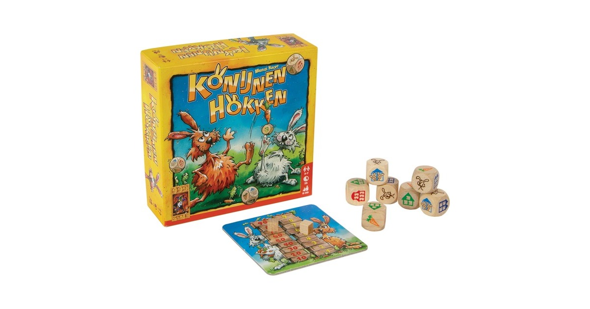 999 GamesKonijnenhokken Dobbelspel  (Nederlands, 2 - 7 spelers, 25 minuten, Vanaf 8 jaar)