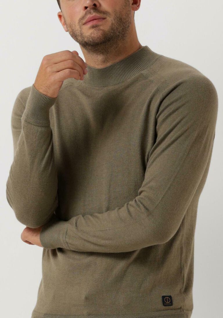 DSTREZZED groene dstrezzed trui mock neck soft cotton melange