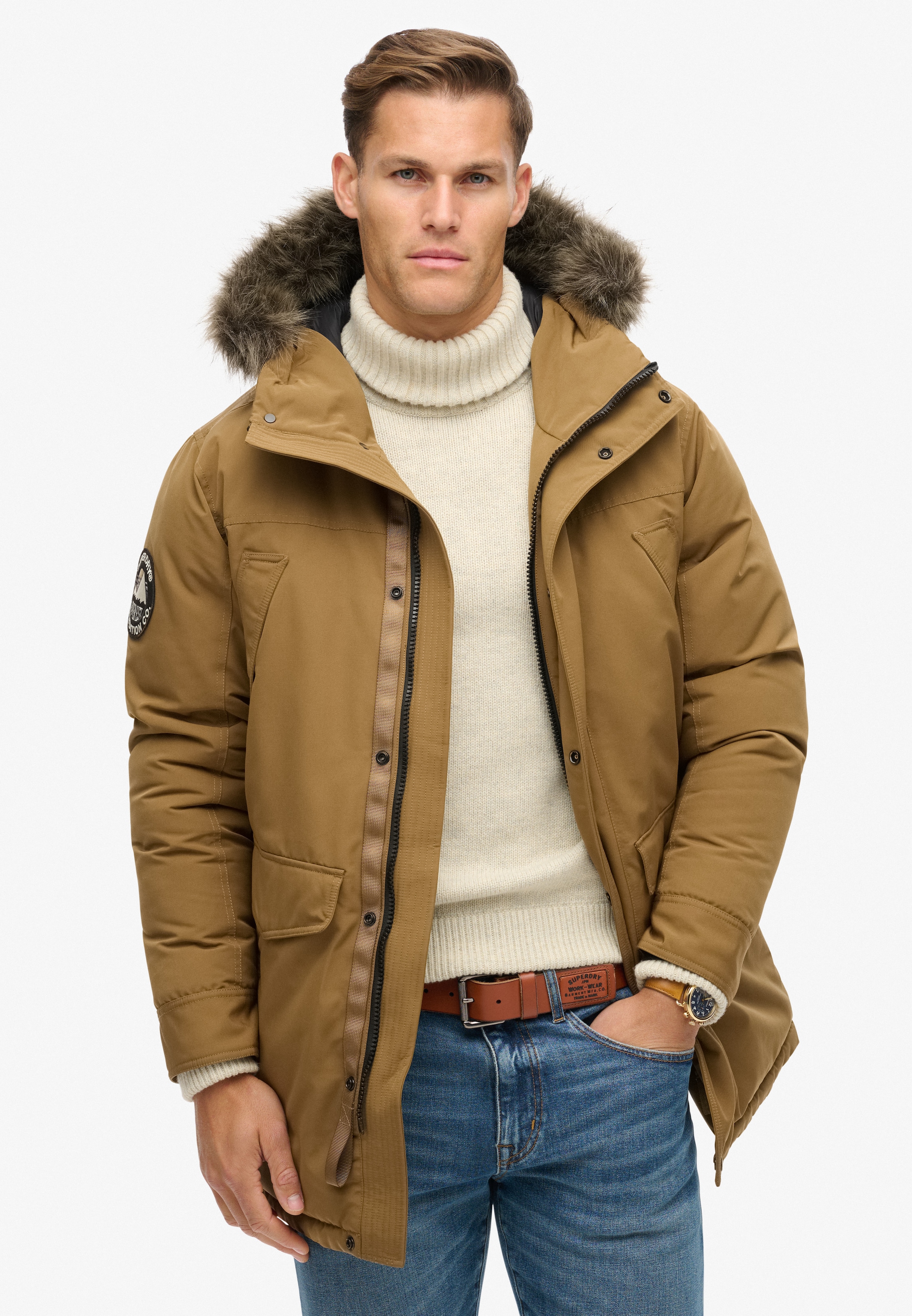 Superdry Parka »EVEREST FAUX FUR PARKA JACKET« mitKapuze
