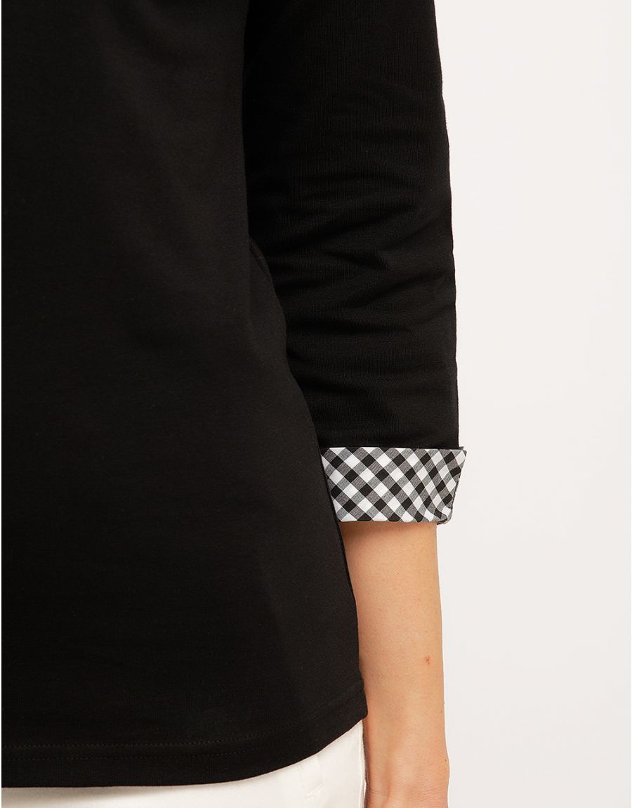 T-Shirt polo coton noir