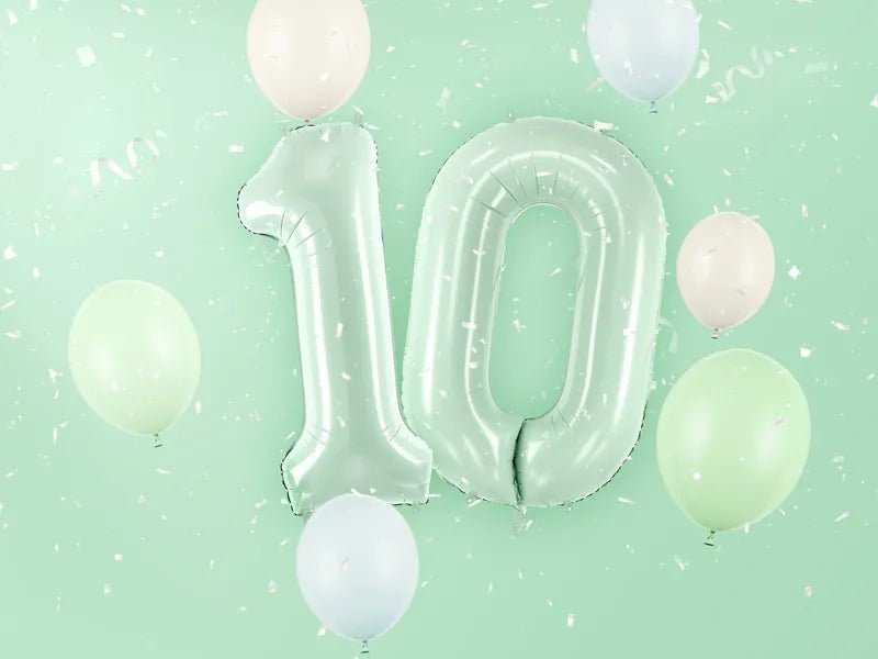 0 Jaar Cijfer Ballon Mintgroen 72cm