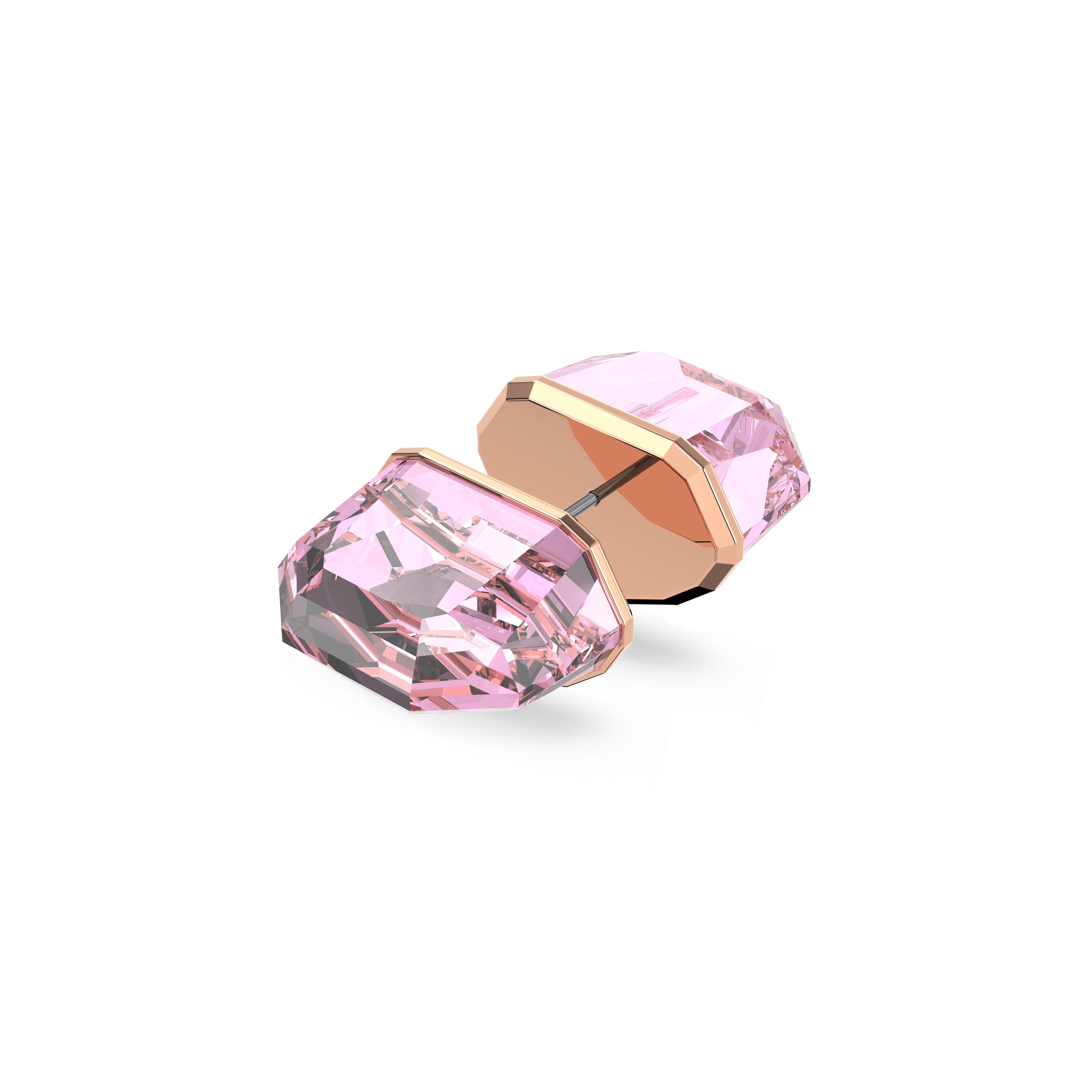 Swarovski Lucent stud earring, Pink, Rose gold tone plated
