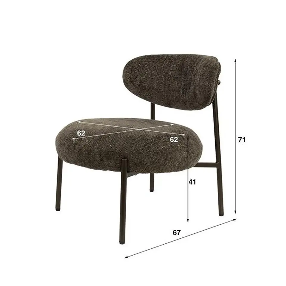 Hoyz Collection - Fauteuil Round - Tissee Cargo Bruin