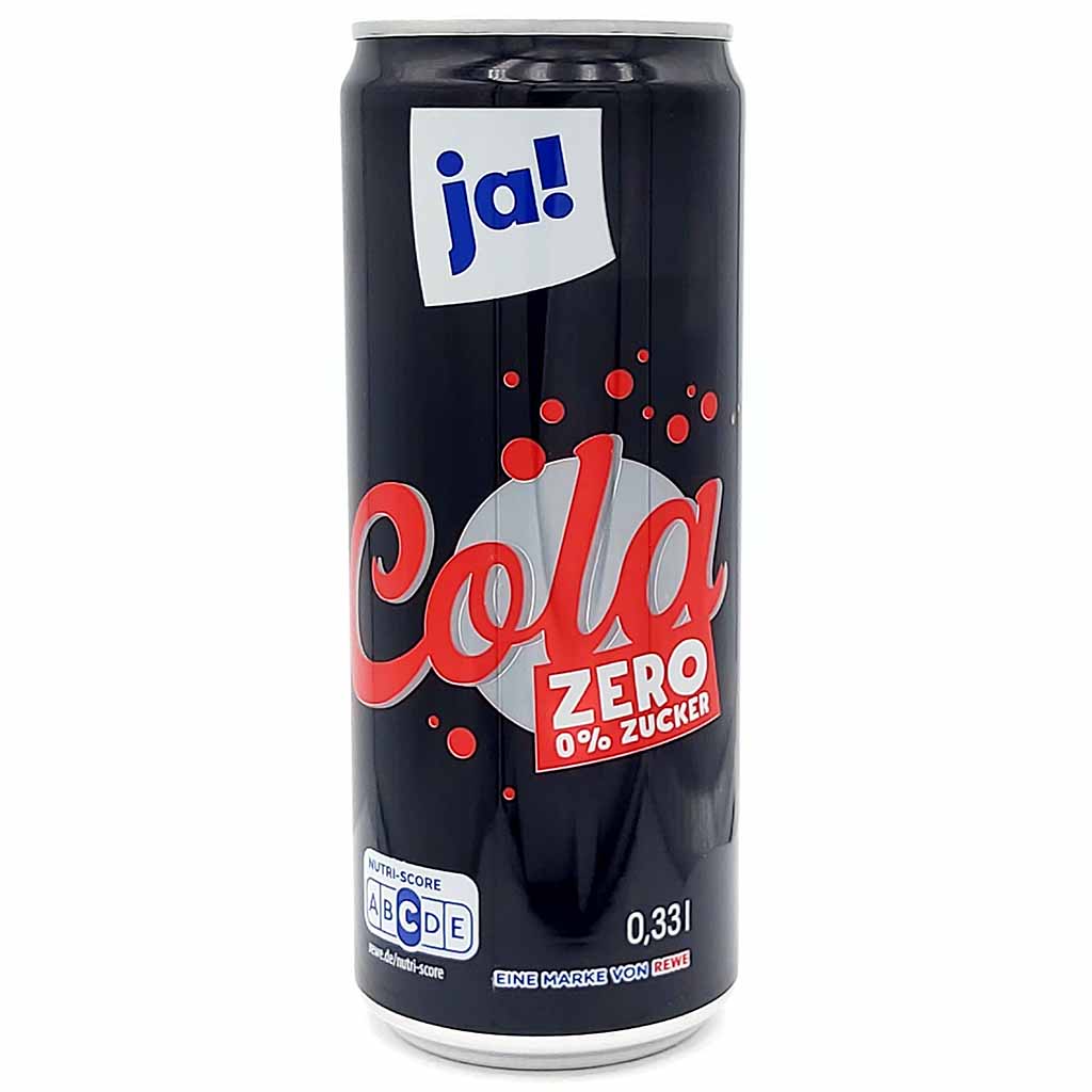 12x Ja! Cola Zero Dosen 0,33L= 3,96L MHD:24.8.25