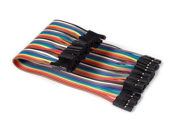 Whadda Jumper Set (f – f), 15 cm 40 Pins Verschiedenfarbiger Überbrückungskabel im 40er-Streifen, Buchse-Buchse