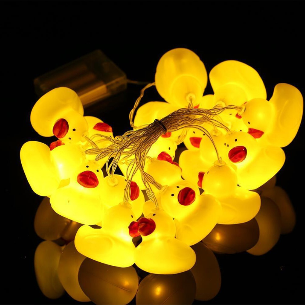 (1.5m) 10 LED's Deko Lichterkette Enten Beleuchtung (Batteriebetrieben) - Warmweiss