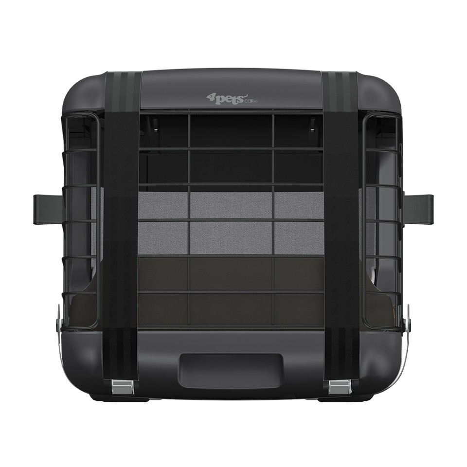 4Pets - Hunde transportbur til bilen Caree Cool Grey 46,5x47,2x57 cm