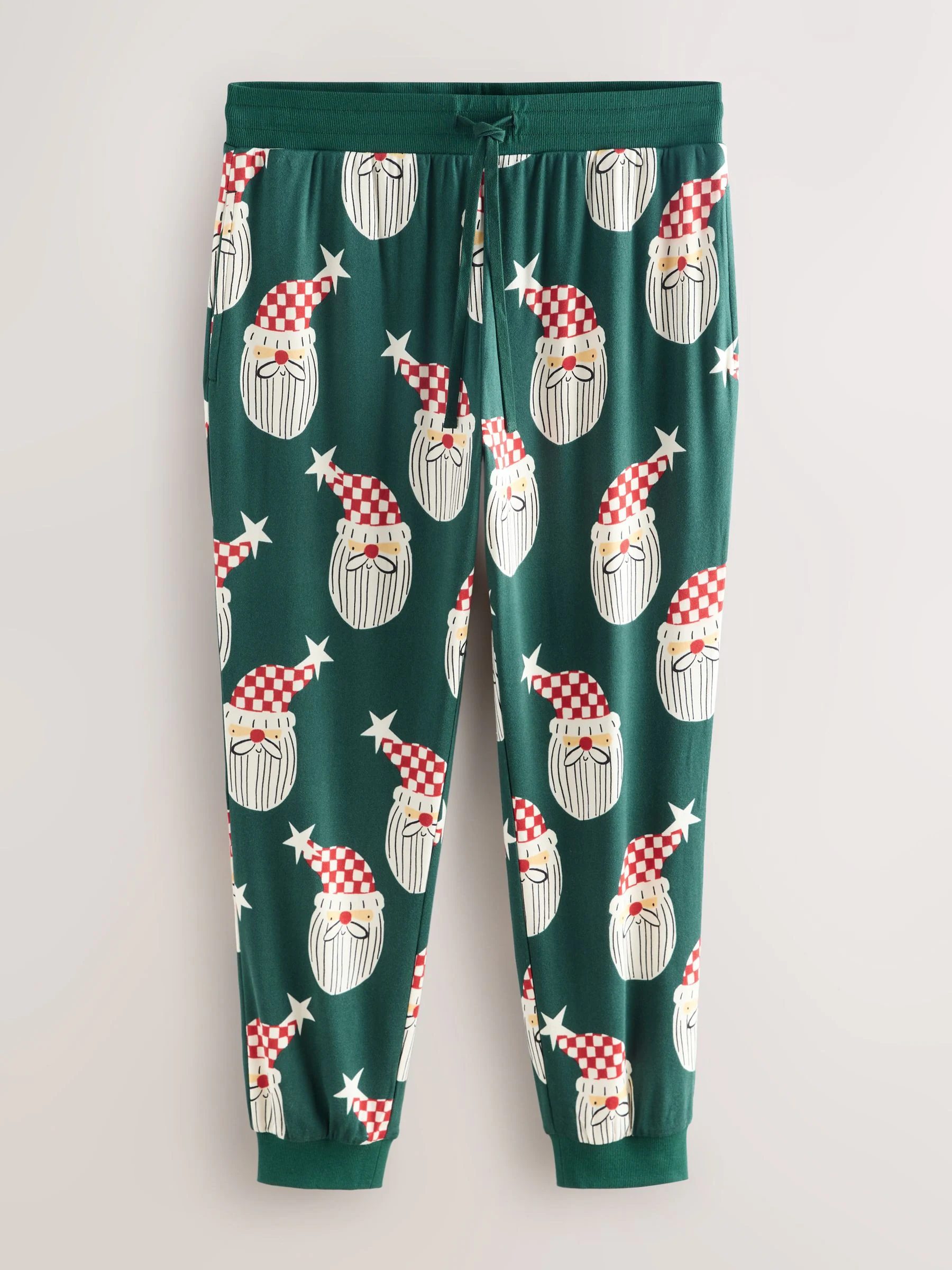 Groen met kerstmanprint - Bijpassende familie Kerstmis Pyjama's met Lange mouwen