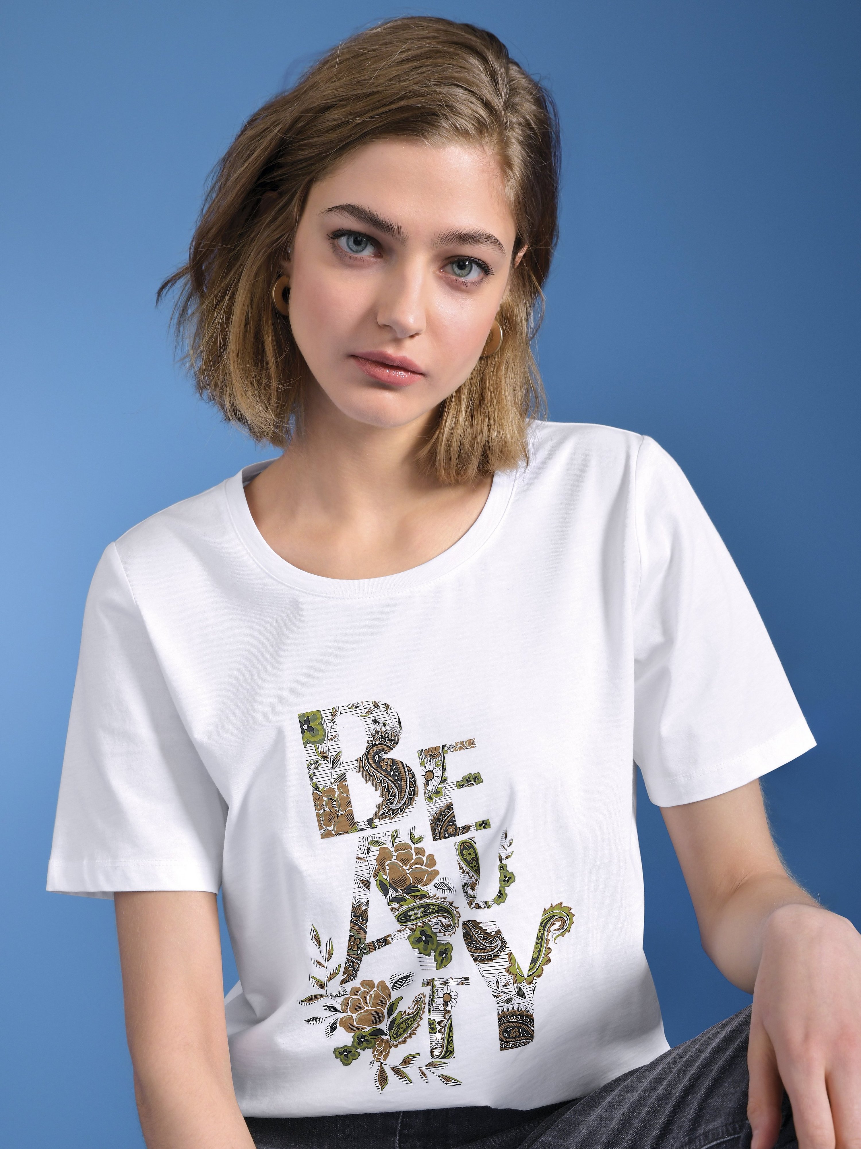 Rundhals-Shirt mit 1/2-Arm