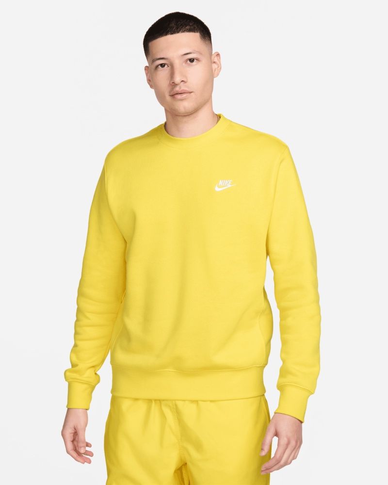 Sweat-shirt Nike Sportswear Club Fleece Jaune & Blanc pour homme