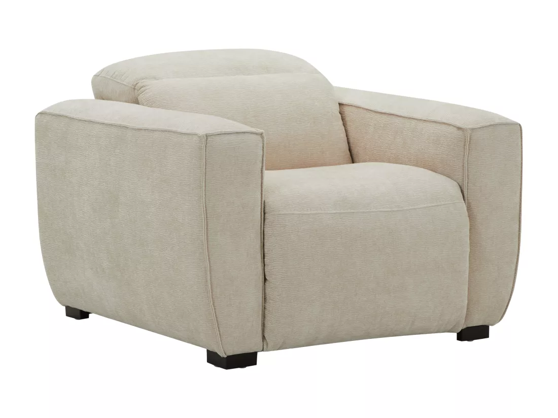 Fauteuil relax électrique en tissu beige LAGUNDI