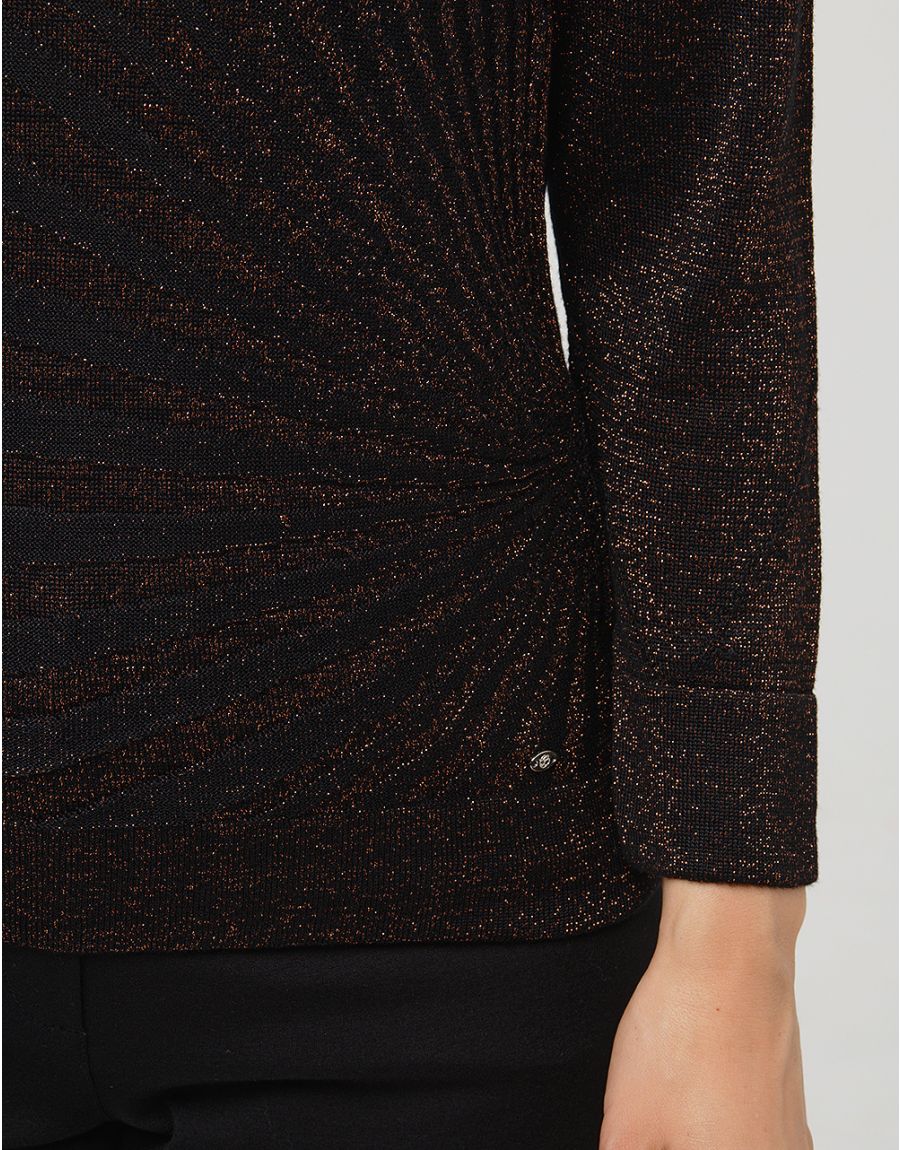Pull noir cuivre irisé